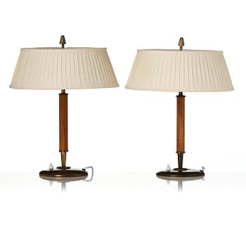 Bertil Brisborg, a pair of table lamps model 32036, Nordiska Kompaniet, Sweden, 1940s-50s.