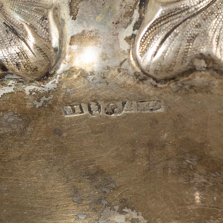 Gustaf Möllenborg, (Ferón), uppsatsskål, silver, nyrokoko, Stockholm 1862.