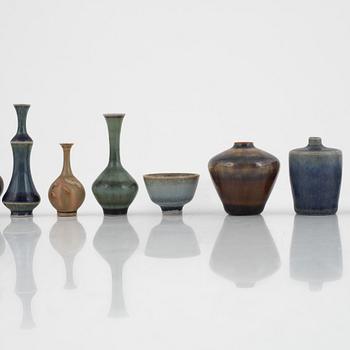 A set of eighteen miniatures including works by John Andersson, Höganäs and KEH Haber, Torekällsberget, Södertälje.