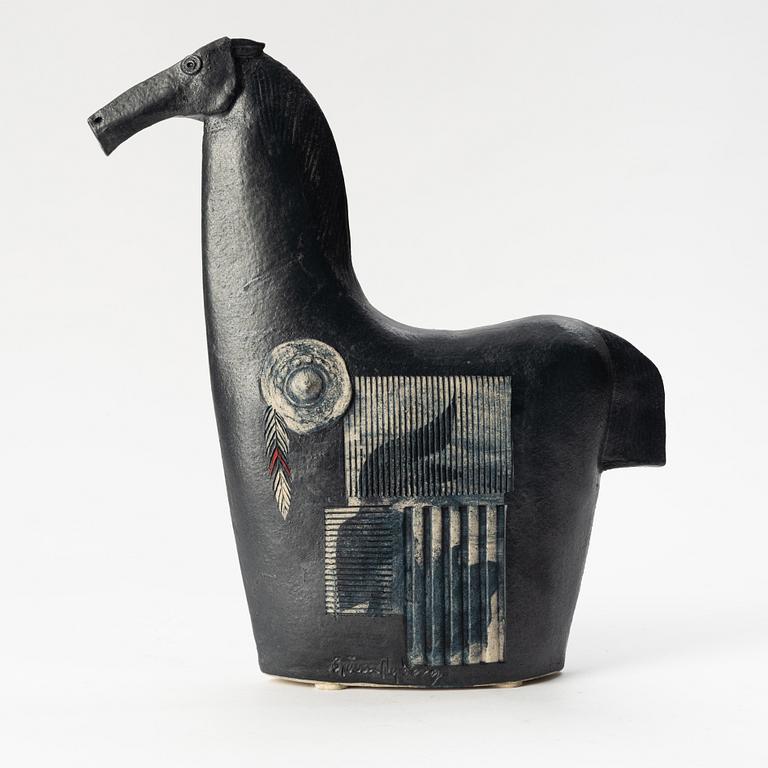 Björn Nyberg, a stoneware sculpture of a horse, signed.