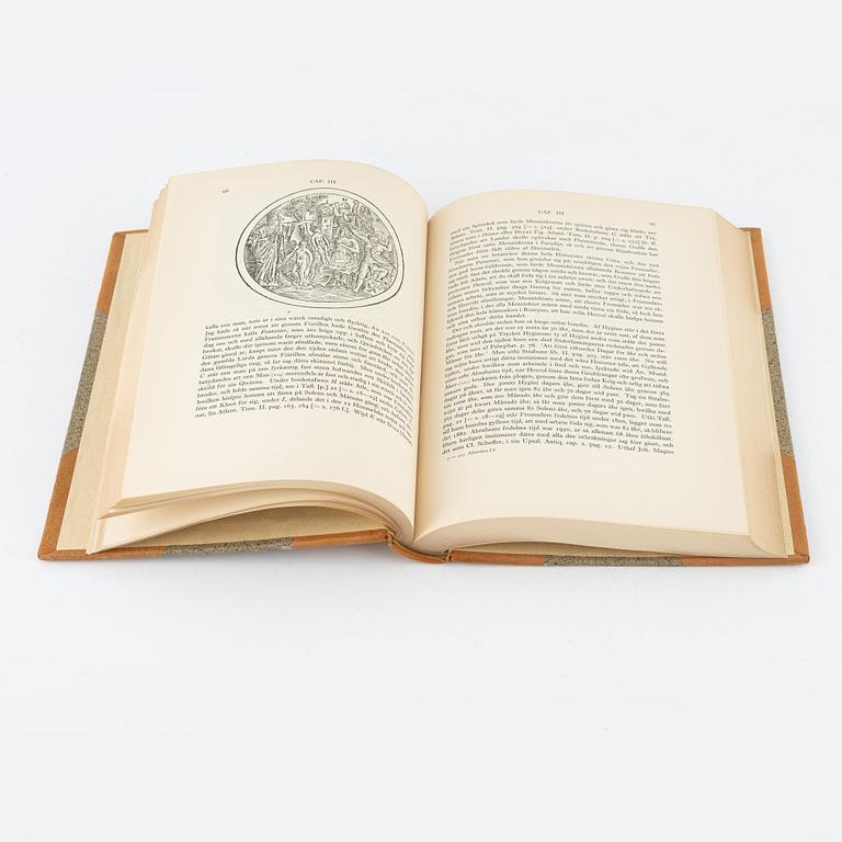 Olaus Rudbeck, Atlantica I-IV + taflor. Utgiven av Axel Nelson, numrerad bibliofilupplaga, Uppsala 1950.