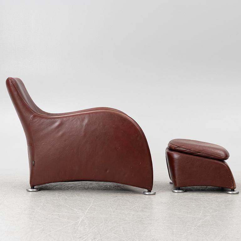 Gerard van den Berg, Armchair with footstool, "Loge", Montis, Netherlands, late 20th century.