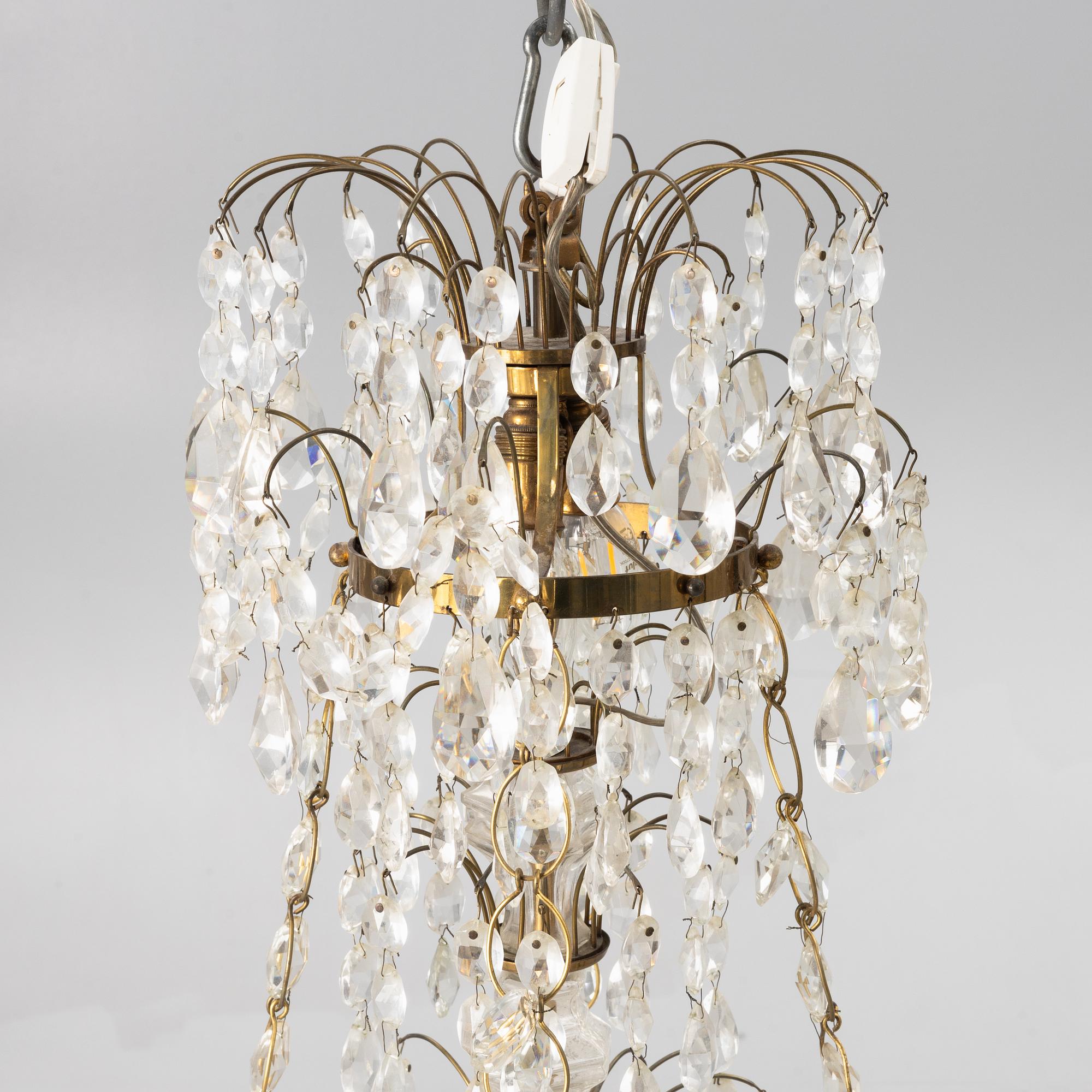 A Gustavian style chandelier, Sweden, first half of the 20th century.