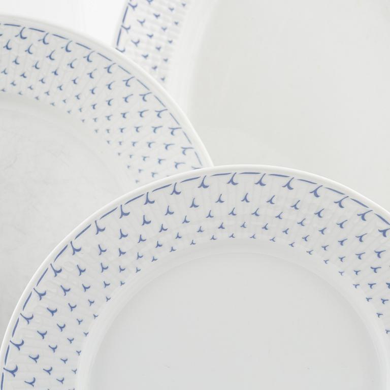 Mat- och kaffeservis, 49 delar, porslin, "Blå Vinge", Rörstrand.