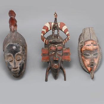 MASKER, 3 st, Afrika.