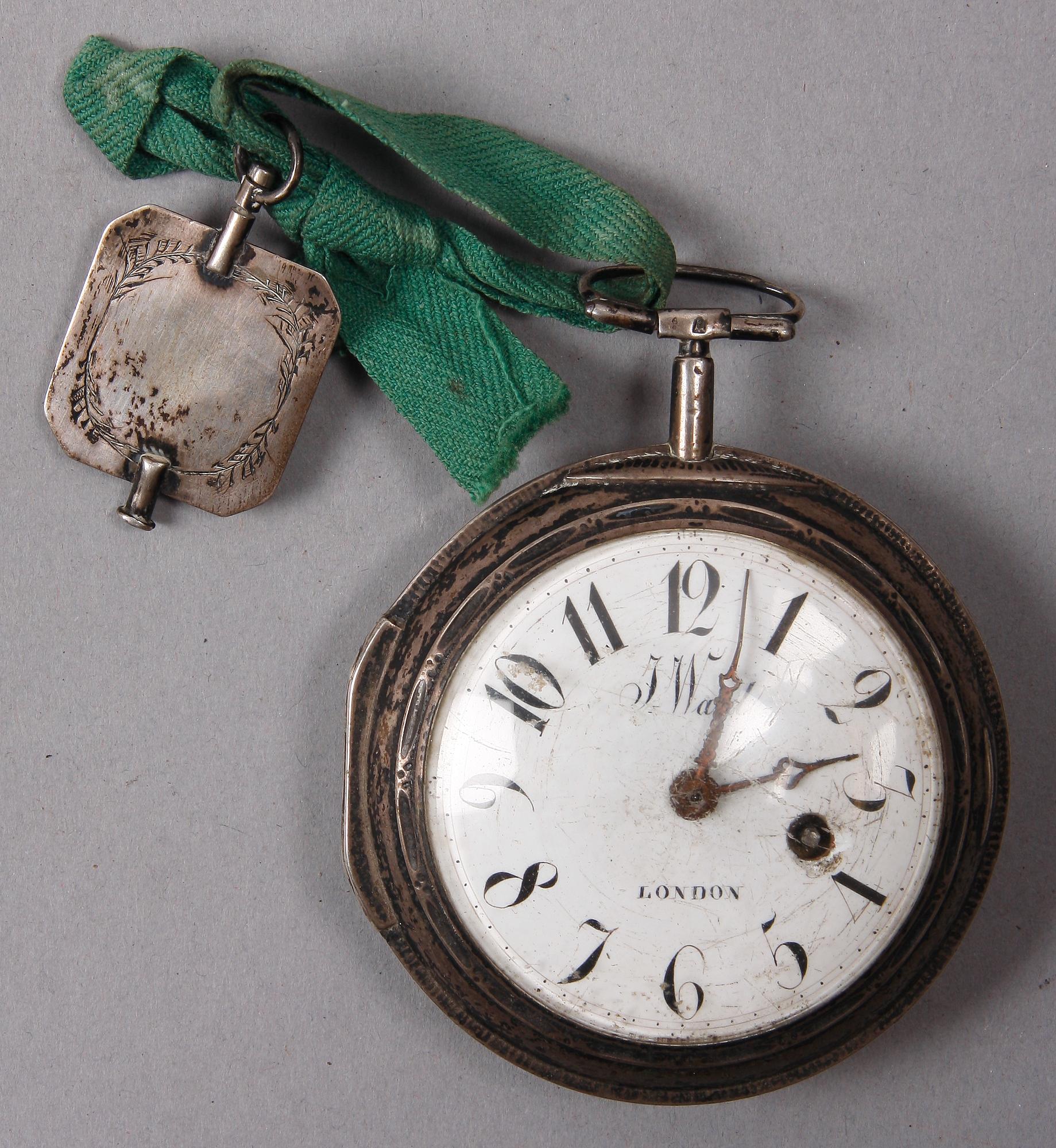 FICKUR, silver, John Ward, Fore Street London, sent 1700-tal.