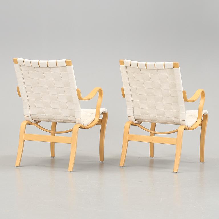 FÅTÖLJER, ett par "Mina, Bruno Mathsson, 1900/2000-tal.