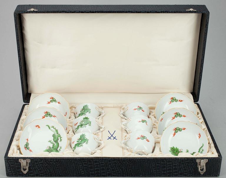 MOCKAKOPPAR,  6 st, porslin, Meissen, 1900-tal.