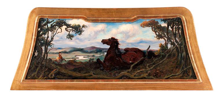 Nils Kreuger, Landscape with horses.