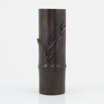A Japanese bronze vase, 20th Century. With seal mark.