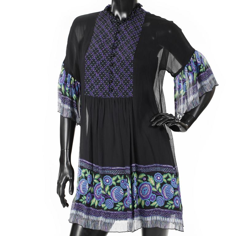 ANNA SUI, a silk dress.