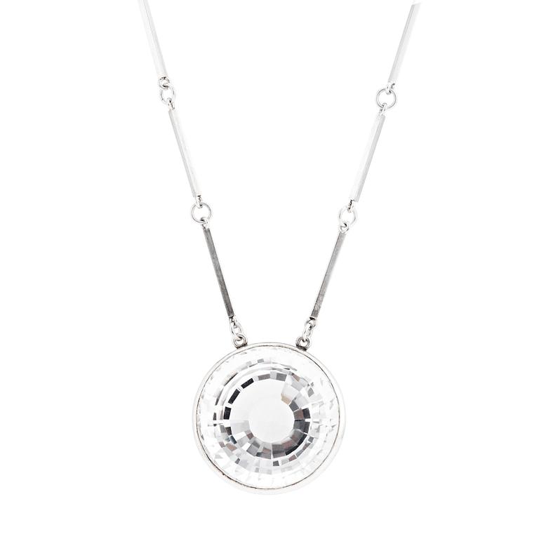 Wiwen Nilsson, hängsmycke, Lund 1965, sterling silver och bergkristall.
