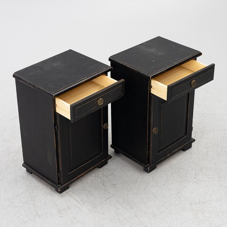 Bed cabinets, a pair, Gustavian style, 20th century.