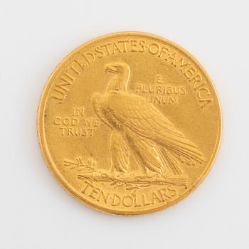 A 10 Dollar gold coin, USA, 1913.