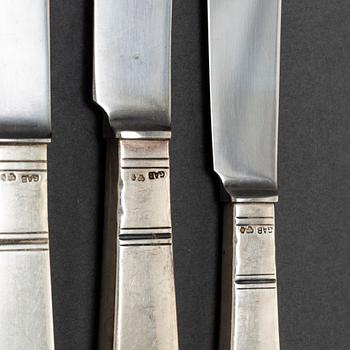JACOB ÄNGMAN, 78 psc silver cutlery 'Rosenholm', GAB Stockholm.