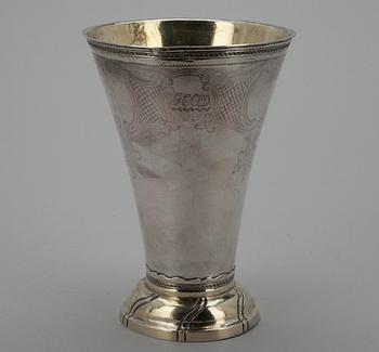 BÄGARE, silver, Stephan Westerstråhle, Stockholm 1798. Vikt 409 g.