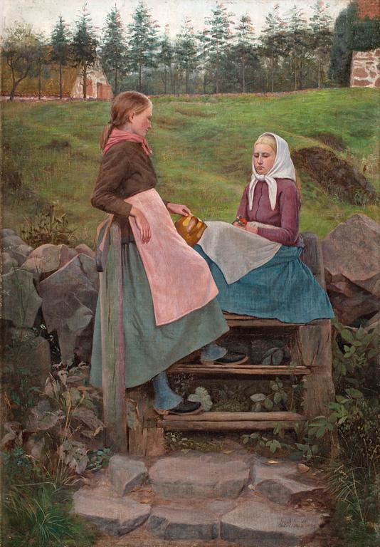 Jacob Kulle, Vid stenmuren, motiv från Arild.