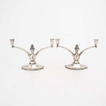 Kandelabrar ett par Jugend silver svenska importstämplar.