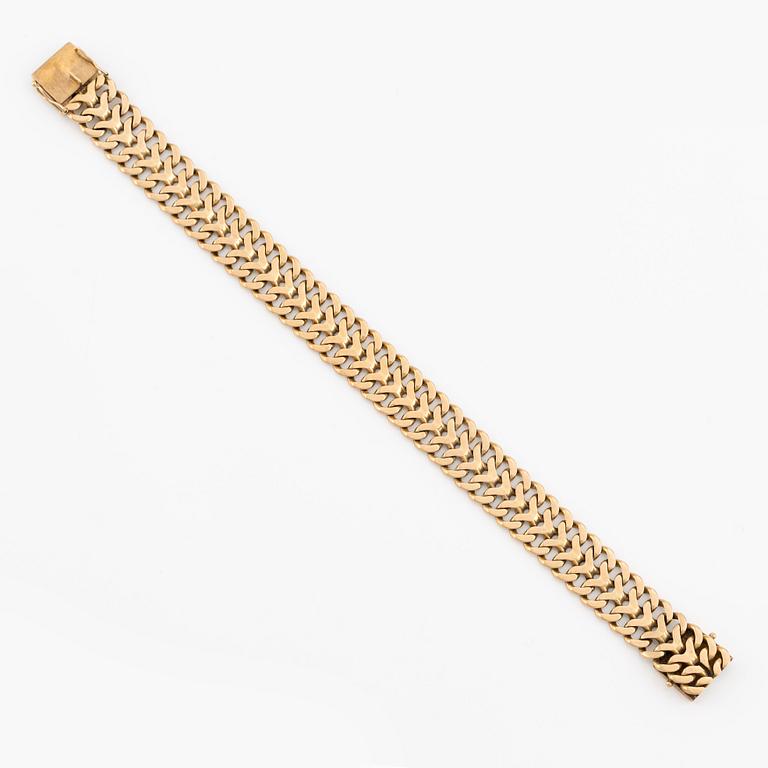 Armband, 18K guld, fiskbenslänk.