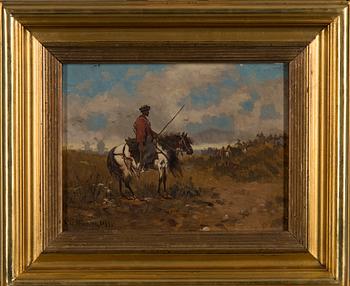OIDENTIFIERAD KONSTNÄR, olja på skiva, signerad och daterad 1849.