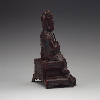 A bronze figure of a daoist deity, Qing dynasty, 18th Century.