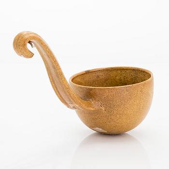 Kyllikki Salmenhaara, a stoneware stainer ladle, signed KS.