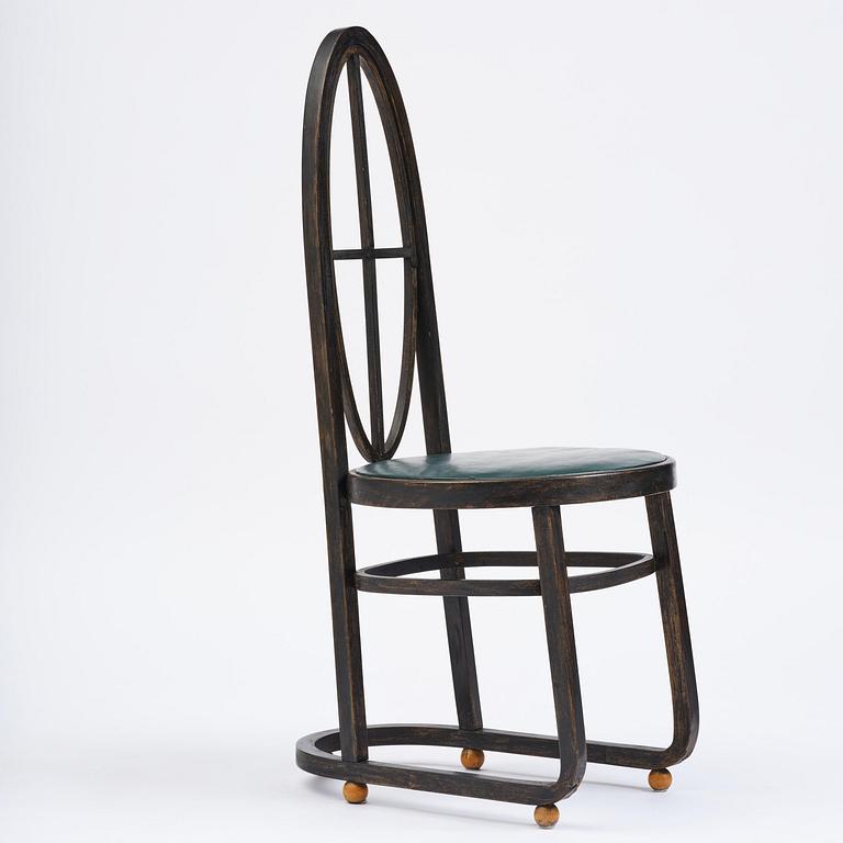 Carl Bergsten, stol, Gemla Leksaksfabrik, Diö, för Konst- och industriutställningen, Norrköping, 1906.