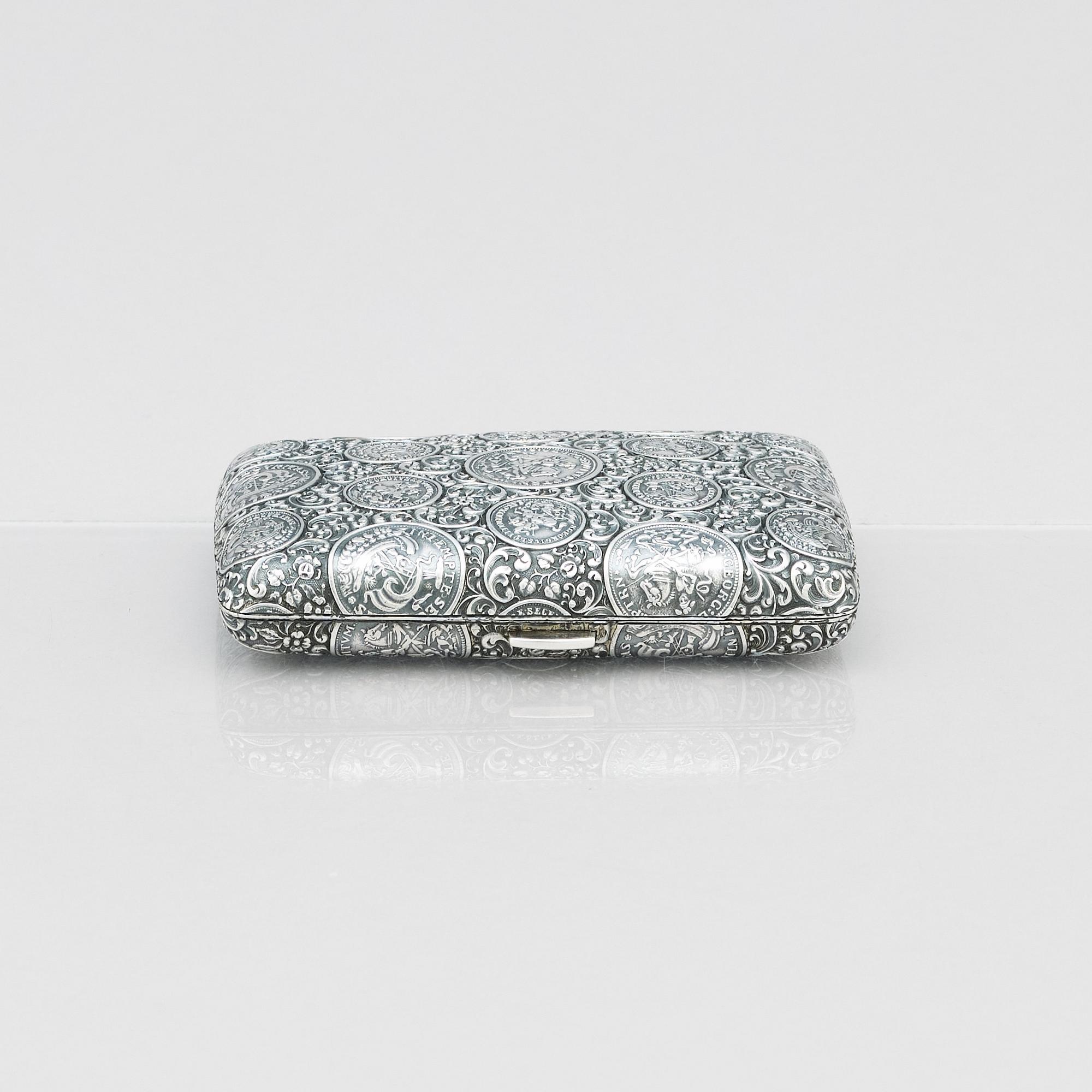 Georg Adam Scheid, cigarettetui, silver, Wien, Österrike-Ungern (1882-1921).