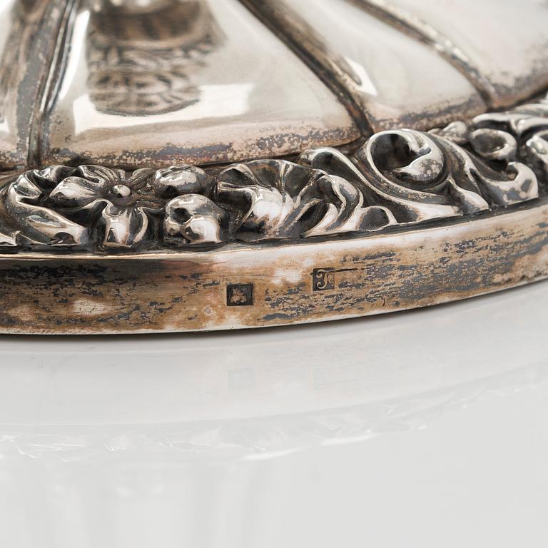 A pair of silver candelabras, a pair, Belgium 1831-1868.