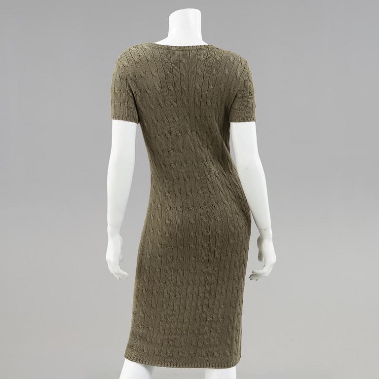 A knitten dress with long cardigan by Ralph Lauren.