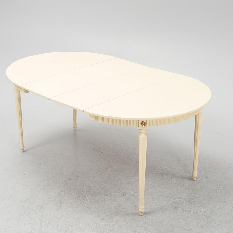 Matbord med fyra stolar, gustaviansk stil, 1900- talets andra hälft.