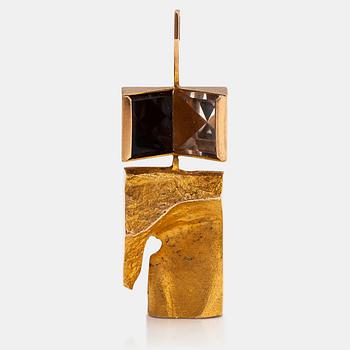 Björn Weckström, A 14K gold pendant "Narcissos" with a smoaky quartz and a rock crystal. Lapponia 1965.