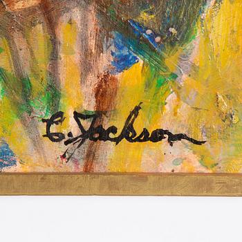 Clifford Jackson, figure with string instrument.