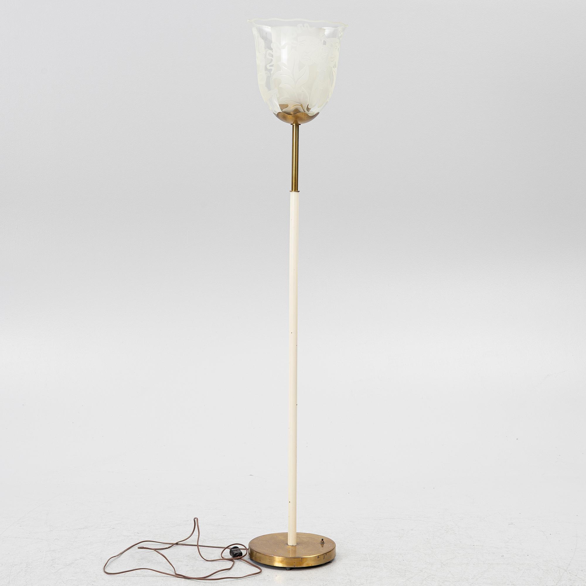 Bo Notini, a Swedish Modern floor lamp, Glössner & Co, Stockholm, 1940s.
