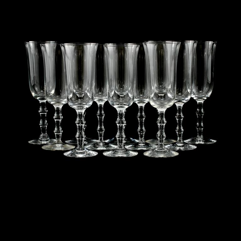 CHAMPAGNESTRUTAR, 12 st, "Salut", Simon Gate, Orrefors,  1900-tal.
