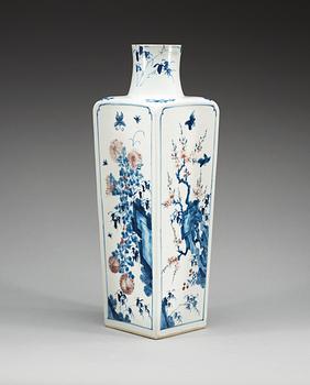 An underglaze blue and red vase, Qing dynasty with Kangxis six charcter mark.