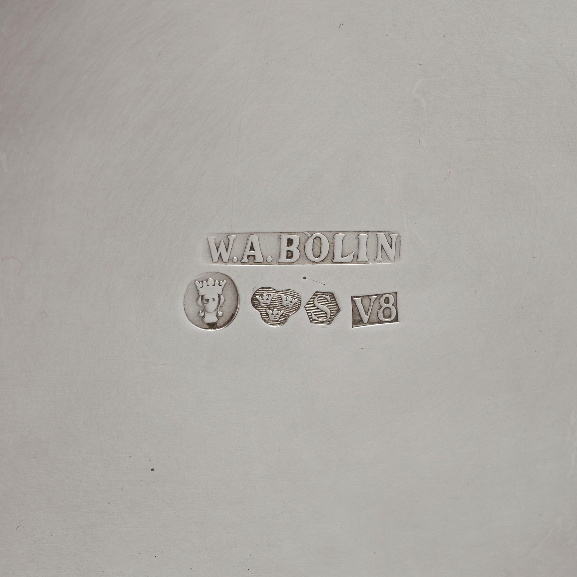 BÄGARE, silver, W.A Bolin, Stockholm, 1947. Vikt ca 500 g.