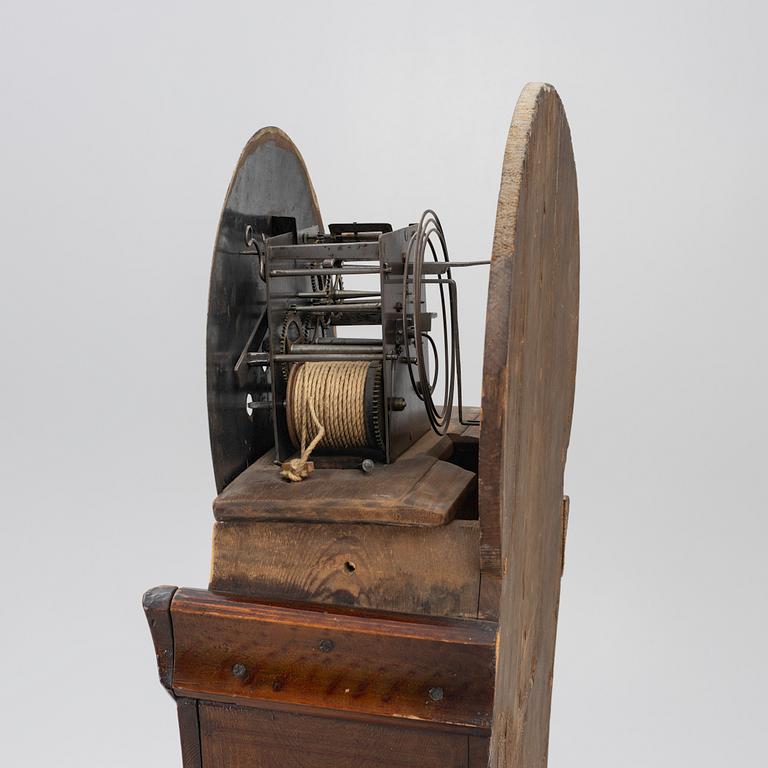 Longcase clock folk art, dated 1862.