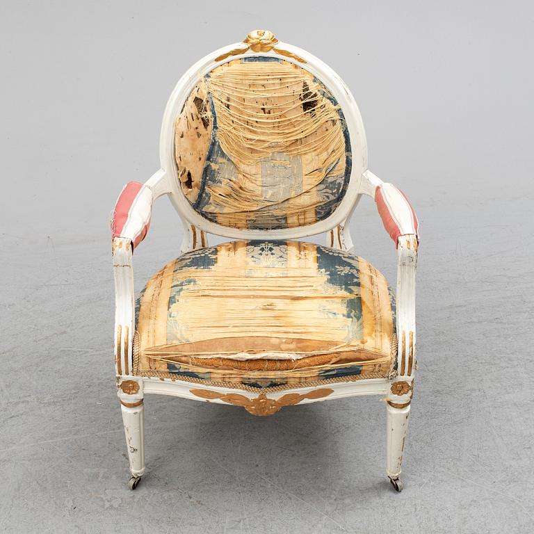 A late 18th century gustavian armchair.