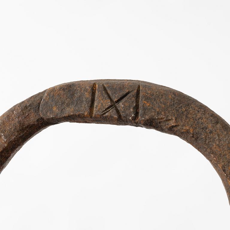 A set of eiht iron rings, Sweden, 17th / 18th century.