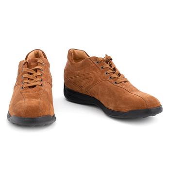 240. TOD'S, a pair of mens brown suede sneakers. Size 9.