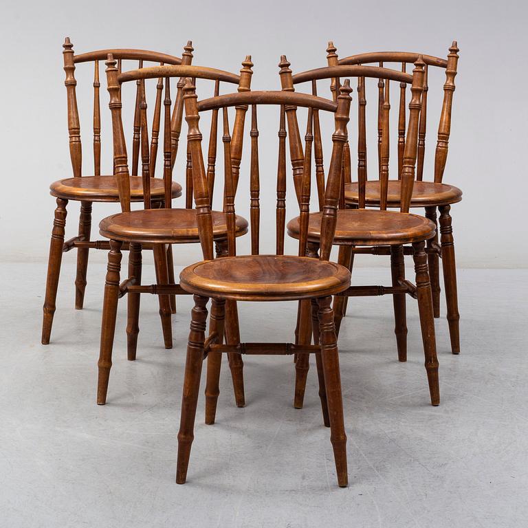 A set of five chairs by Luterma, early 20th century.