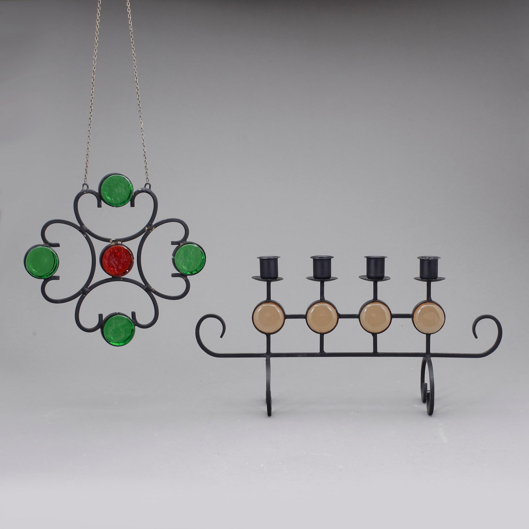 KANDELABER samt FÖNSTERDEKORATION, Gunnar Ander, Ystad metall.