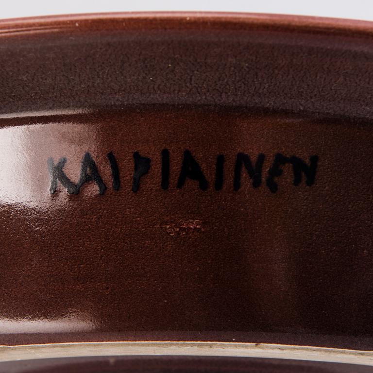 BIRGER KAIPIAINEN, A rimmed stoneware dish signed Kaipiainen.