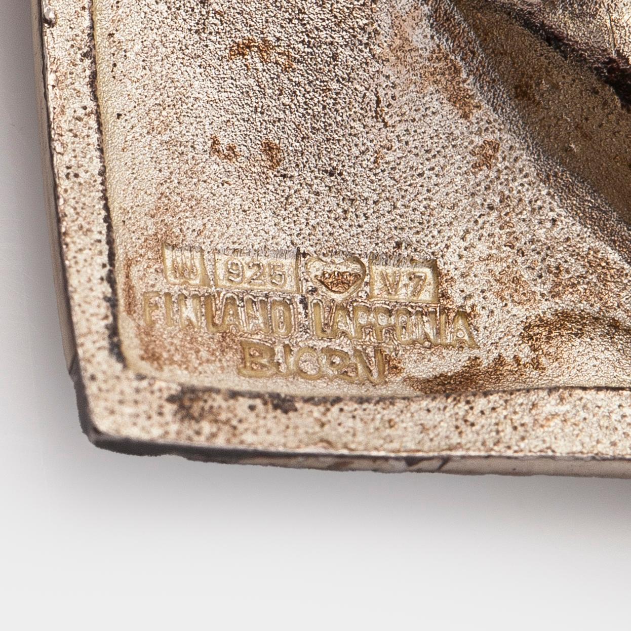 A sterling silver 'Moonbridge' bracelet and a pair of  'Shields' earrings, Lapponia 1974.