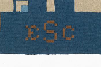 A flat weave carpet, Sweden, dated 1936, c. 370 x 260 cm.