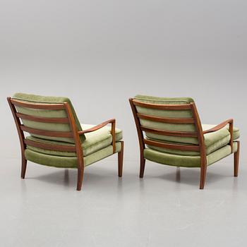 FÅTÖLJER, ett par, "Löven", Arne Norell, 1960-tal.