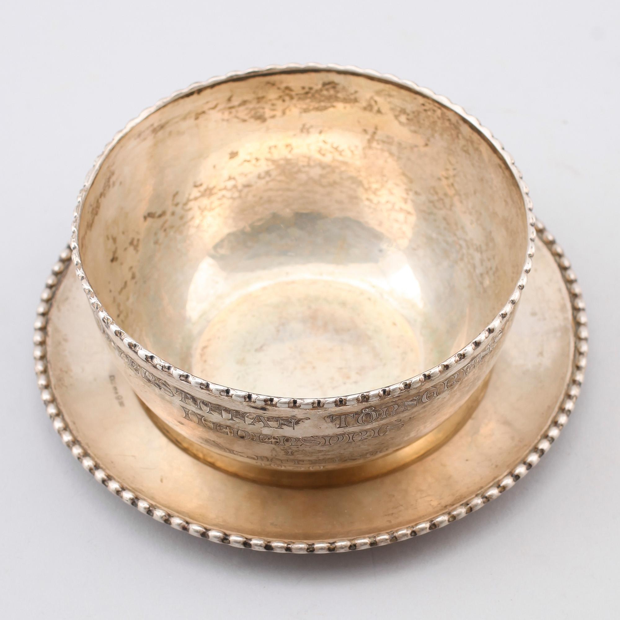 SKÅL OCH FAT, silver, 1929. Total vikt ca 375 g.