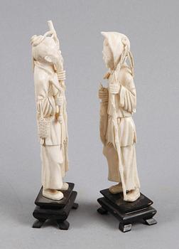 FIGURINER, ett par, ben, Japan, Meiji.