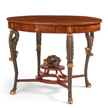 38. An Austrian Empire mahogany centre table, Vienna, early 1800's.